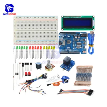 

UNO R3 MEGA2560 Starter Learning Kit Expansion Board for Arduino Breadboard Dupont Wire 1602LCD 10K Rotary Potentiometer Buzzer