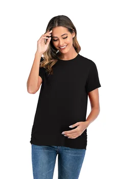 

dress 2020 new hit T-shirt summer loose solid color round neck short T-shirt maternity sleeves female top pregnancy t shirt