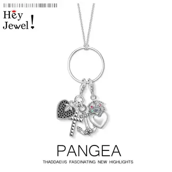 

Charm Necklace Faith Hope Love Crown,2020 Spring Fashion Jewelry Europe 925 Sterling Silver Bijoux Vintage Gift For Women Men