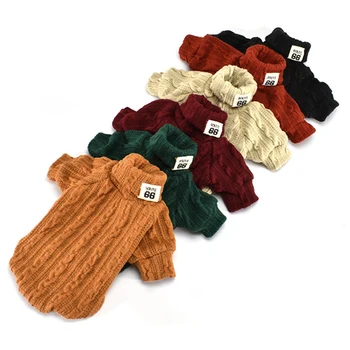 

Warm turtleneck Cat Small dog sweater Pet Clothes Winter Comfortable Puppy Knitwear Sweaters Embroidered Cats dog clothing