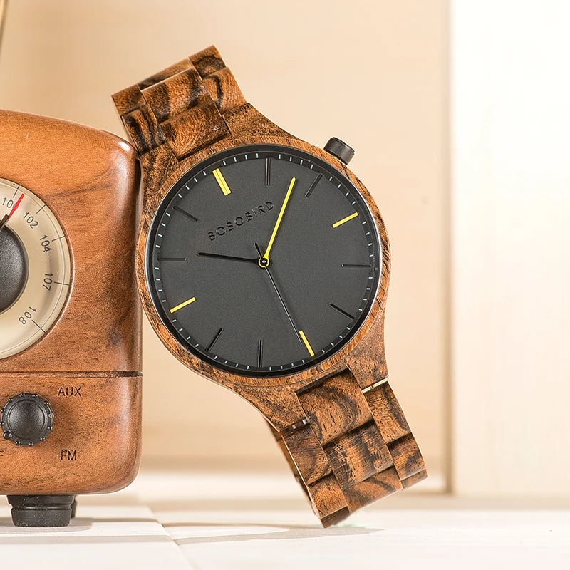 Relogio Masculin BOBO Bird деревянные часы Япония Горячие мужские кварцевые часы люксовый бренд Простой стиль деревянный ремешок часы для подарков