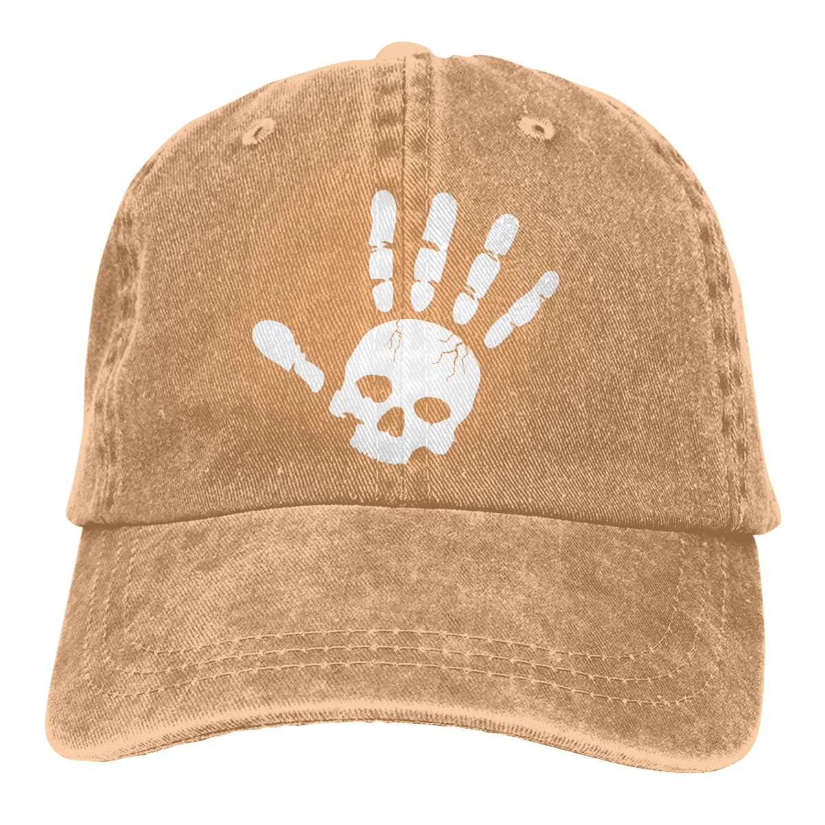 Череп волна отпечаток руки Casquette черный унисекс Мужские Женские джинсовые бейсболка с ремешком кепки Регулируемый Гольф папа шляпа - Цвет: Хаки