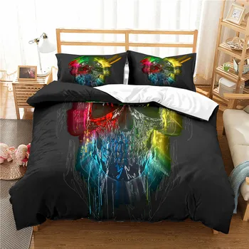 

sugar skull duvet cover set skull bed pillow case luxury bedding set queen full-size comforter set