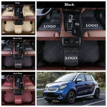 

Custom Made Car Floor Mats for Smart Fortwo Forfour Leather Car Accessories Anti Dirty Pad Car Foot Mats Automobile Carpet Cover