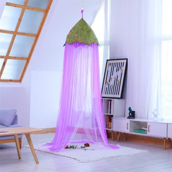 

Baby Summer new style eggplant tent Crib Netting Infant Round Bed Portable Cot Folding Canopy Netting kids' rooms decoration