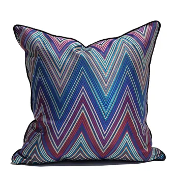

DUNXDECO Cushion Cover Decorative Pillow Case Modern Dark Color Big Wave Geometric High Density Sofa Chair Bedding Coussin Decor