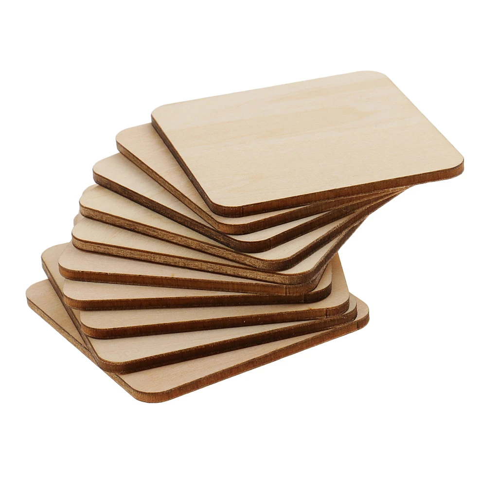 Lot Square MDF Unfinished Wood Pieces Wooden Plaque For Model Making Pyrography