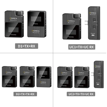 

Comica BoomX-D Wireless Microphone Transmitter Kit Mini Microphone Receiver 2.4G Digital Microfone For Smartphones Video Mic