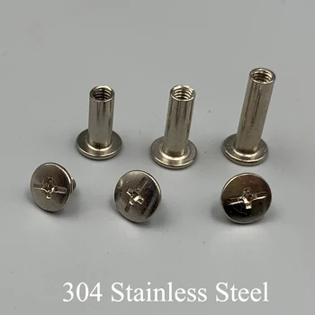 

M4 M4*4/5/6/8/10/12/14/16/18mm 304 Stainless Steel Photo Album Nail Snap Rivet Book Butt Binding Assembly Bolt Chicago Screw