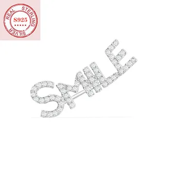 

TIF APN 925 Sterling Silver Stud Earrings, an SMILE earring, classic versatile minimalist elegant ladies jewelry.