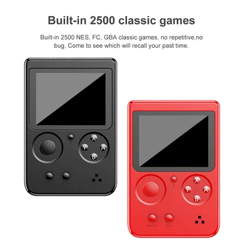 

Mini Game Machine Nostalgic Children'S Handheld Game Machine for Tetris Connectable TV Retro Can Be Charged Built-In 2500 Games