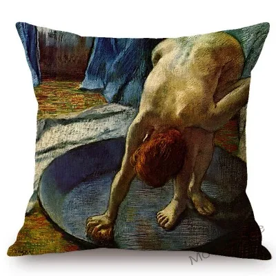 T370-24 Художественная Картина маслом Edgar Degas Impressionism, коллекция балета, танцовщицы, домашний декор, диван, льняная наволочка, наволочка - Цвет: T370-24