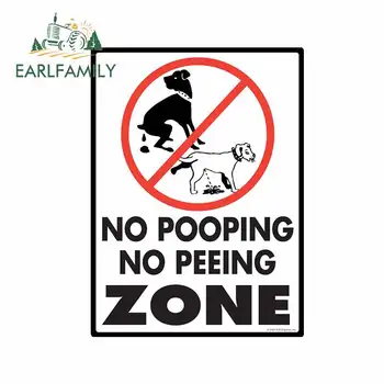 

EARLFAMILY 13cm x 9.6cm For No Pee Zone with Dog Body for Car Stickers Comical Decal 3D Custom Printing Car Accessories Decor
