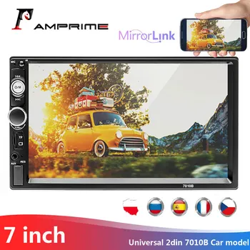 

AMPrime 7010B Car Radio 2Din 7" Autoradio Bluetooth Auto stereo MirrorLink FM/USB MP5 Player with RearView Camera steering wheel