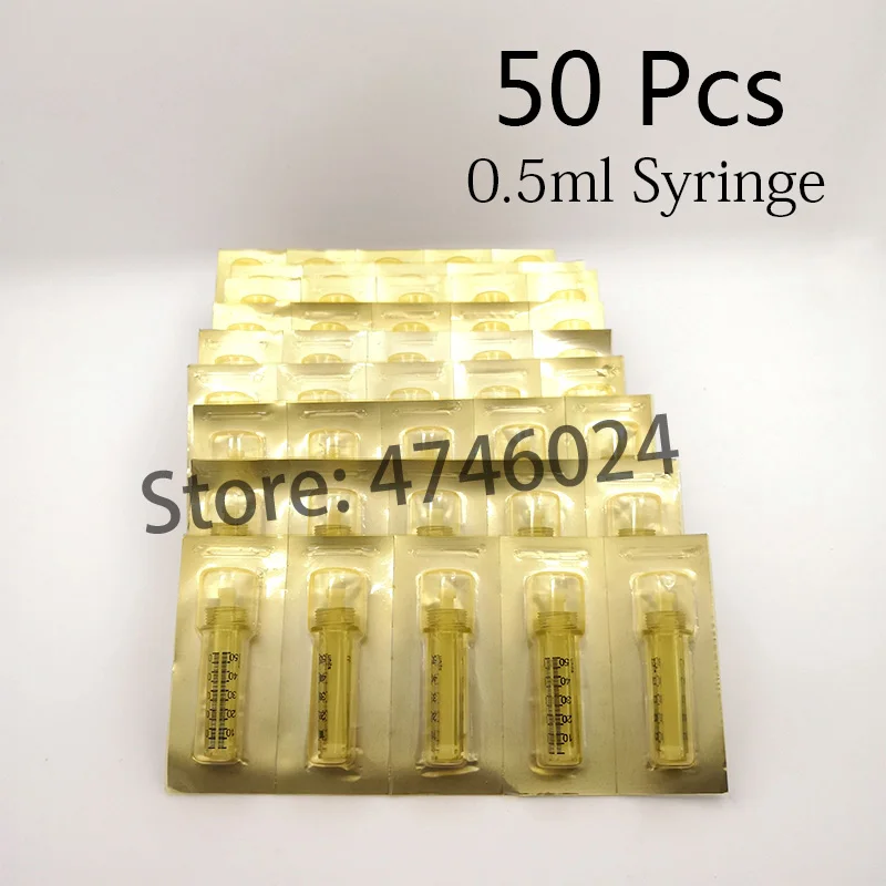 2 в 1 стерильный распылитель 0,3/0,5 мл гиалуроновая ручка Гиалуроновая кислота ручка для губ кожный наполнитель против морщин для подтяжки лица инъекции - Цвет: 50pcs 0.5ml syringe