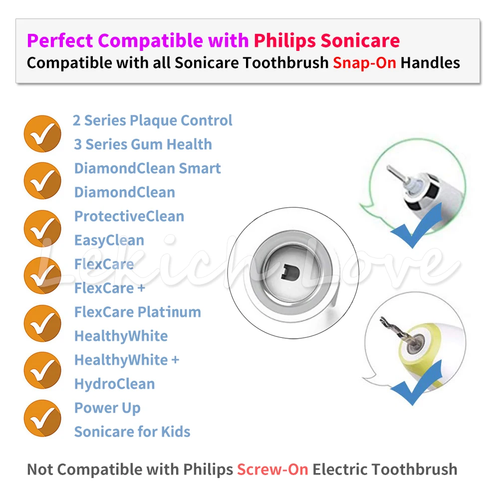 Toothbrush Heads 4 Pcs with Protective Covers for Philips Sonicare Brush Heads Fit for 2 Series 3 Series Gum Health DiamondClean toothbrush heads