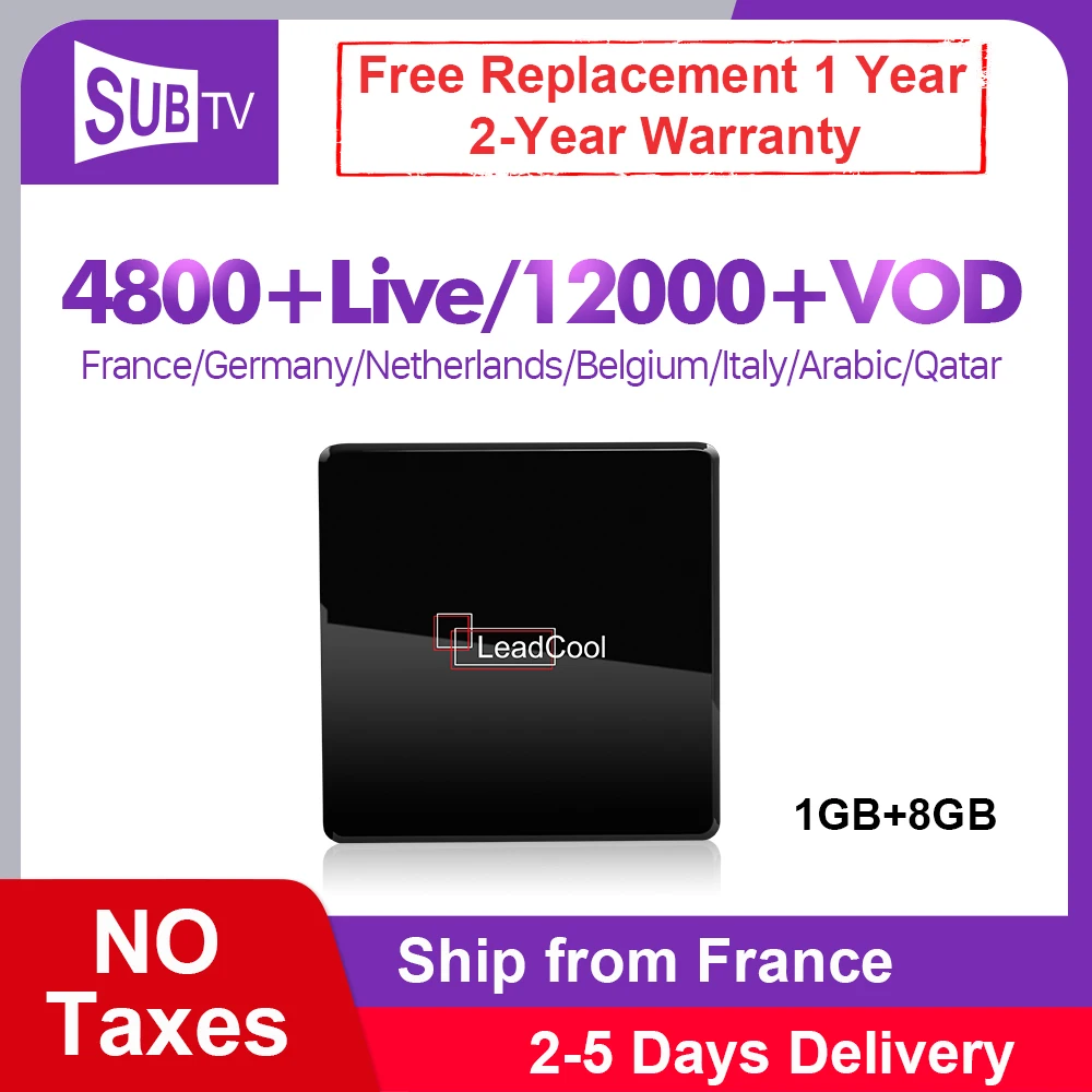 

IPTV France Arabic Subscription SUBTV 1 Year Code Leadcool X Android 7.1 Smart Tv Box IPTV Turkey Spain Portugal UK French IP TV