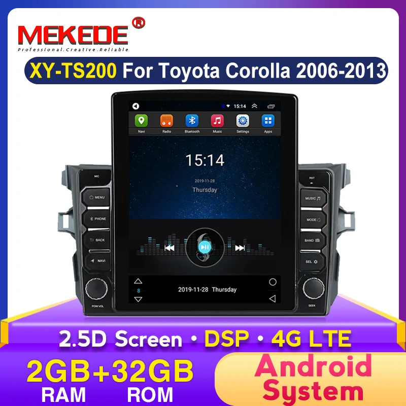 4G LET Android 2+32G Car Multimedia Player Navigation for Toyota Corolla 2007 2008 2009 2010 2011 Dvd Radio Gps Stereo | Автомобили и