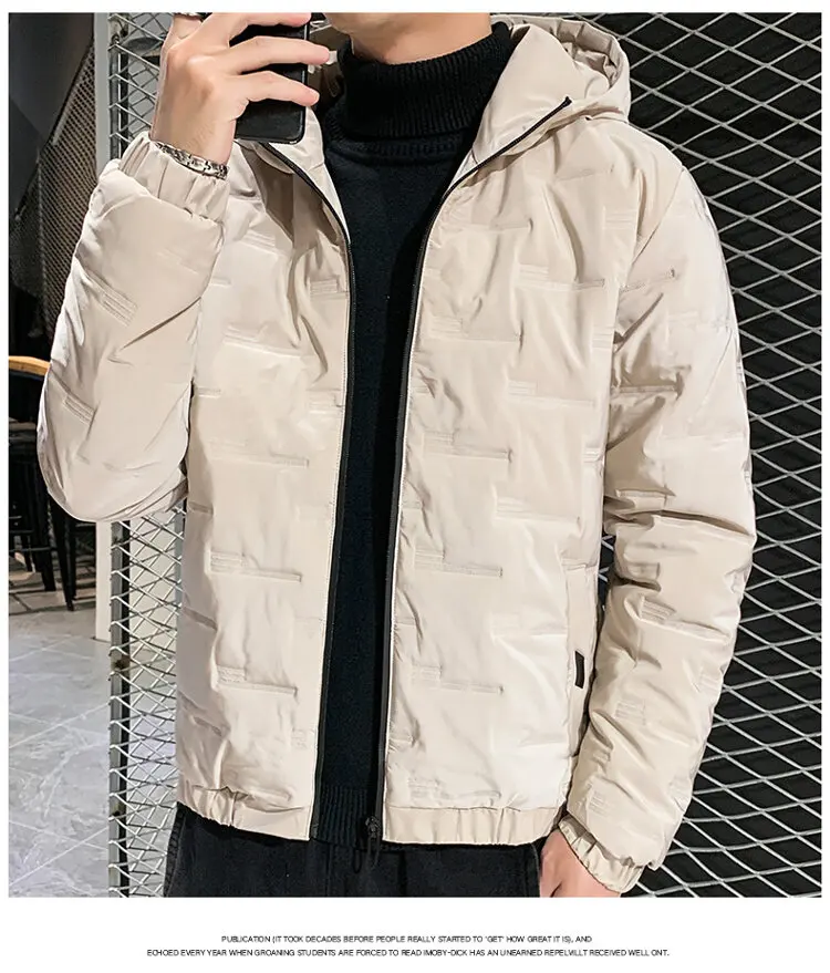 Winter 2021 New Men's Fashion Trend Hooded Coat Slim Leisure Warm Men's High-Quality Versatile Cotton-Padded Jacket Size M-4XL down coat