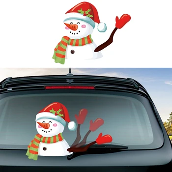 

Universal Car Rear Windscreen Waving Arm Wiper Sticker Christmas Snowman Decals Styling Decor