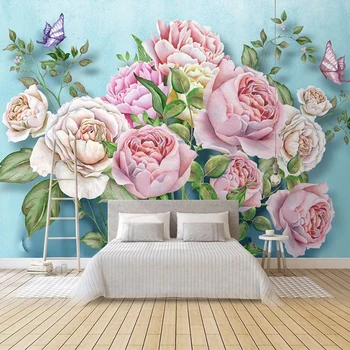 

Custom Photo Wall Paper 3D Modern Art Hand Painted Watercolor Flowers Mural Wall Painting Living Room Bedroom Fresco Wallpaper