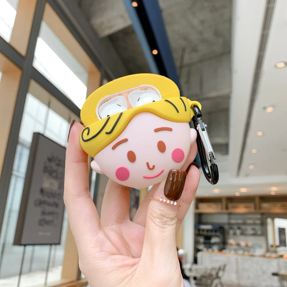 Чехол для наушников с объемным медведем, тыквой, кошкой, для AirPods, чехол, силиконовый чехол с милым мультяшным оленем, аксессуары для Apple Air pods, чехол, коробка - Цвет: 616