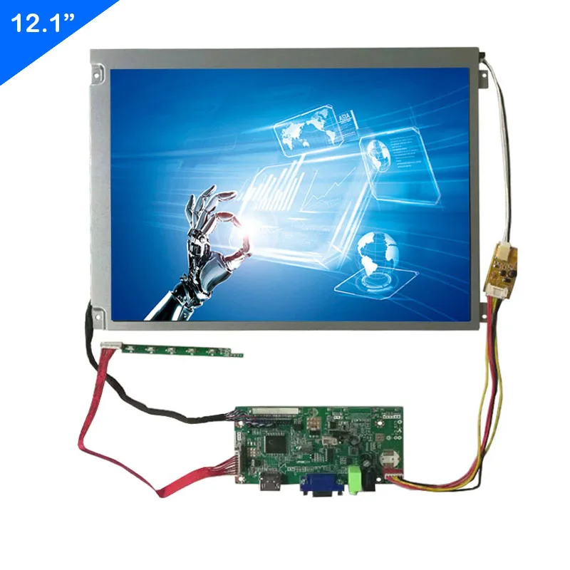 12.1'' open-frame AA121SP01 800*600 LVDS 20pins industrial screen with Control board VGA HDMI input for industrial display