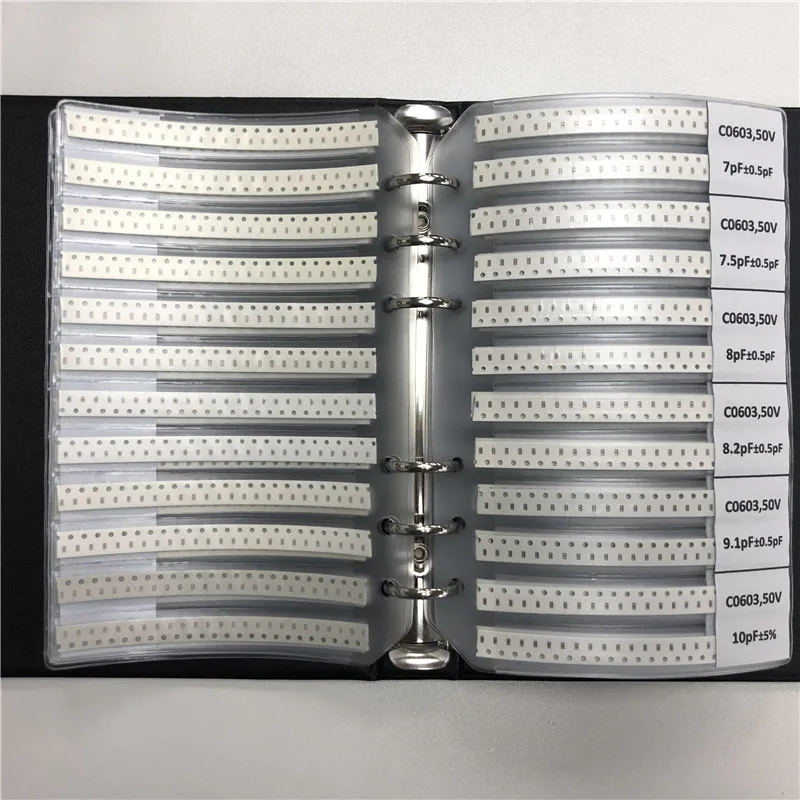 Cena 0603 japonia muRata kondensator smd przykładowa książka wybrane elementy 90valuesx50pcs = 4500pcs (0.5pF do 2.2 uF)