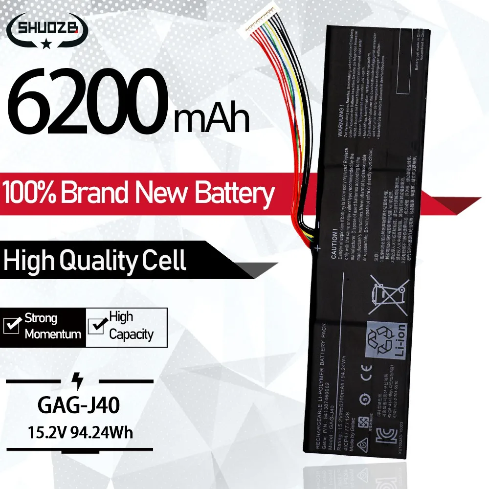 Новый аккумулятор для ноутбука Gigabyte Aero Aorus 14 V7 15 X7 X5 15w 15x P64WV6 GAG J40 2 V 94.24Wh