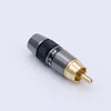 1pair/2pcs Gold plated RCA Wire connector RCA male plug adapter Video/Audio Connector Support 8mm Cable black&red ► Photo 3/6