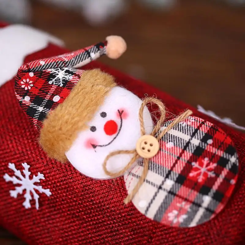 Милый Санта-Клаус Снеговик Лось крышка для бутылки с красным вином сумки стол Рождественский Декор Рождественская бутылка мешок Украшение Декор для обеденного стола