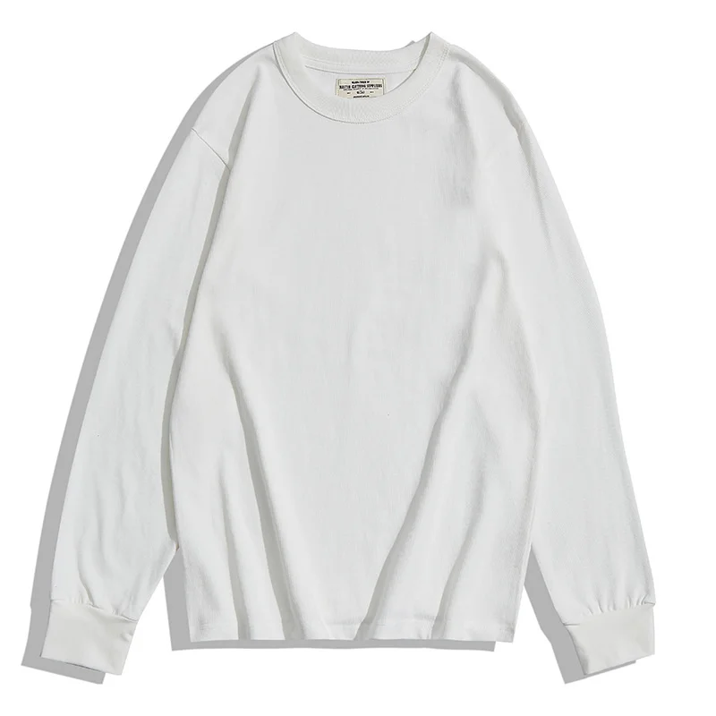 Okonkwo 280g Thick Plain Long Sleeve T-shirt Solid Bottomed Shirt Outdoor Trekking Hiking Tooling Cargo Clothes Running Sports