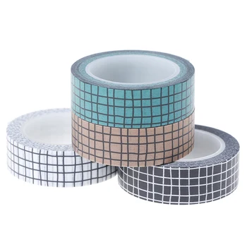 

10M Black and White Grid Washi Tape Paper DIY Planner Masking Tape Adhesive Tapes Stickers Decorative Stationery Tapes