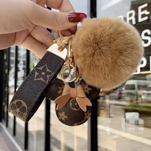 Luxury Leather Mouse Cartoon Kawaii Keychain Cute Bag Pendant Fashion Couple Accessories Personality Car Plush Keychain Jewely
