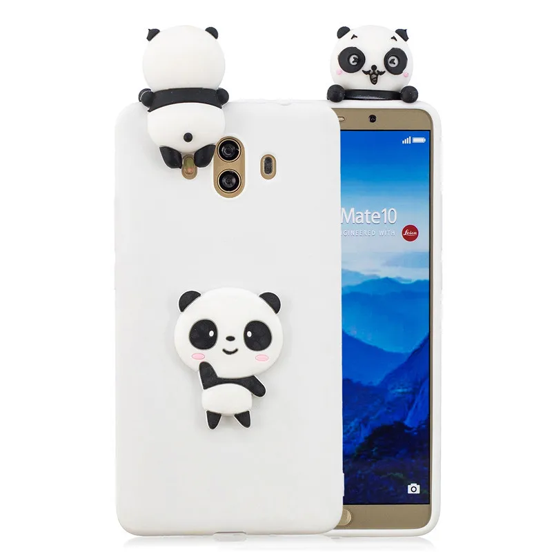 Милый 3D чехол из ТПУ с изображением панды единорога кота щенка Etui для Huawei Mate 10 Lite 20