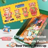 Christmas Bear Family Dress-Up Wooden Puzzles Toys Magnetic Jigsaw Change Clothes Sorting Matching Game Children Montessori Toys 2