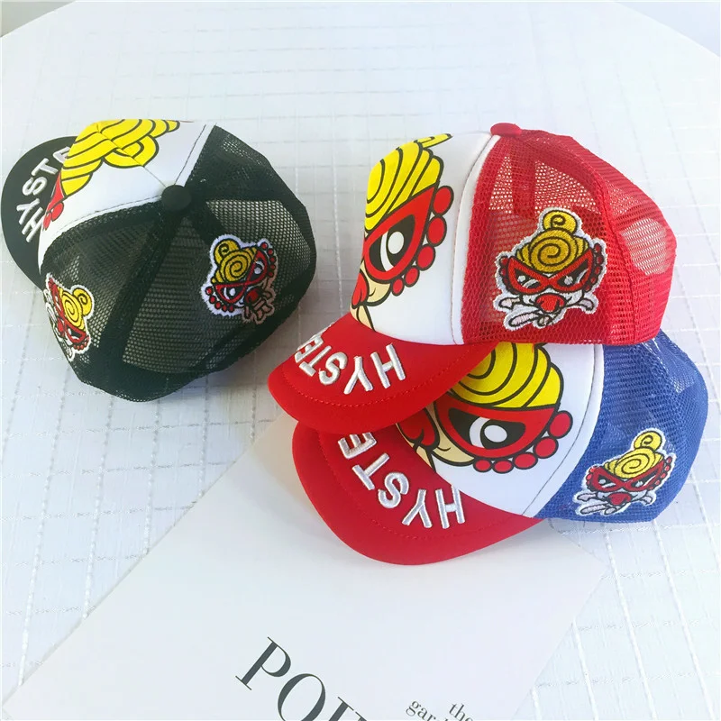 

Кепка для мальчиков и девочек, регулируемая сетчатая бейсболка с вышивкой, в стиле хип-хоп, для защиты от солнца, летняя