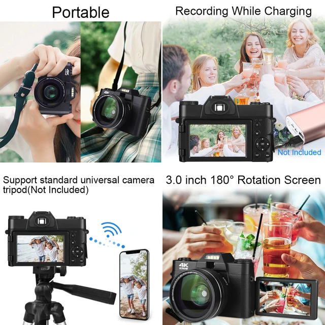 Digital Video Camera  Vlogging Camcorder for Facebook WIFI Portable Handheld 16X Digital Zoom 30MP  5