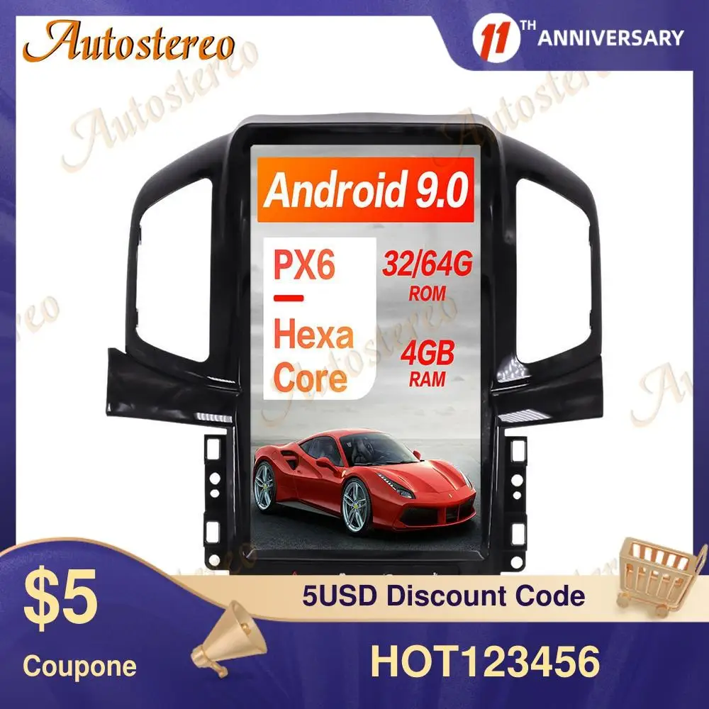 

Tesla Style Android 9.0 6Core Car GPS Navigation For Chevrolet Captiva 2012-2017 Stereo Head Unit Multimedia Player Auto Radio