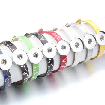 

2pcs/lot New Arrivals Snap Bracelet PU Leather Wristband Bracelets Fit 18mm Snap Button Bracelet DIY Jewelry ZE494
