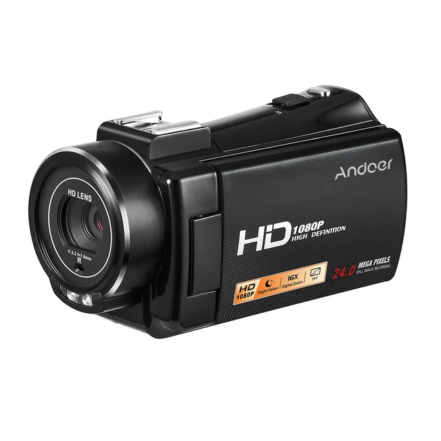 Andoer 1080P Full HD 24MP Portable Digital Video Camera Camcorder Remote Control Recorder 16X