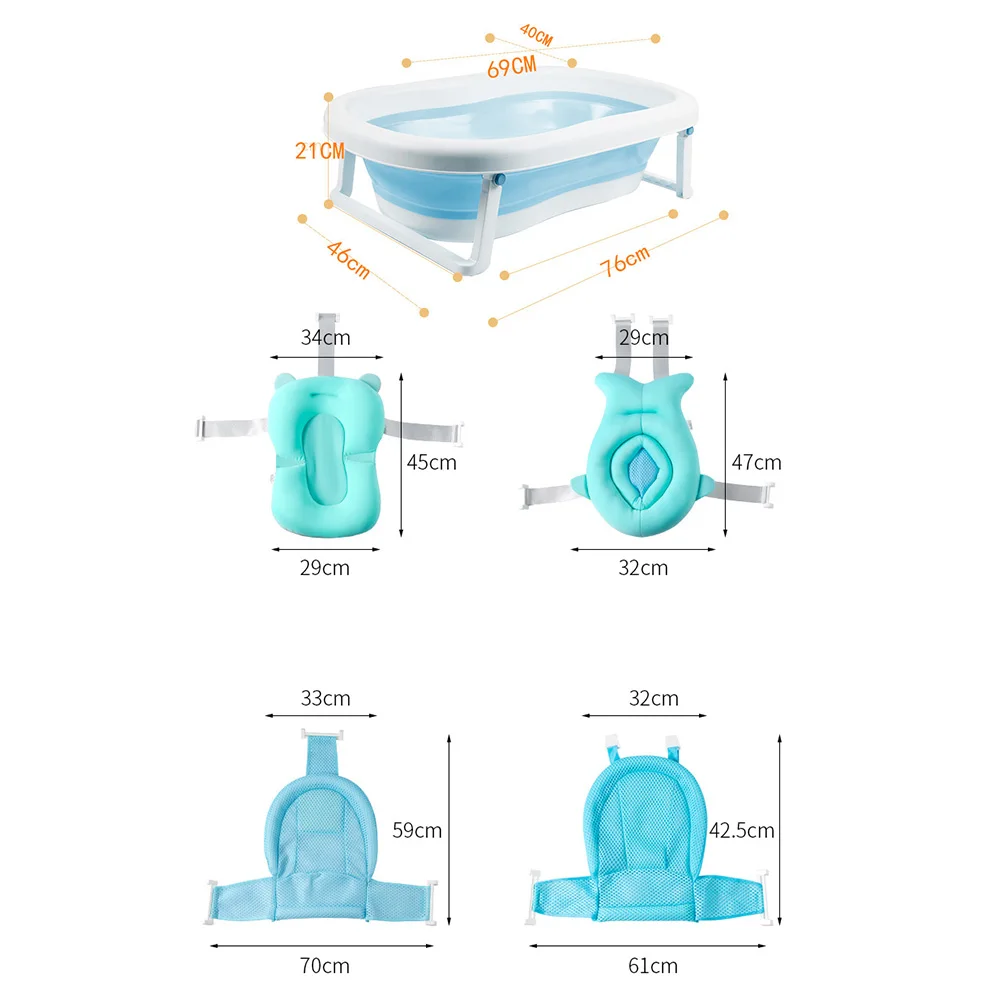 Newborn Baby Folding Bath Tub Cute Portable Baby Shower Tub Pad Non-Slip Bathtub Mat Newborn Portable Bath Tools Gift For Infant Newborn Baby Folding Bath Tub Cute Portable Baby Shower Tub Pad Non-Slip Bathtub Mat Newborn Portable Bath Tools Gift For Infant