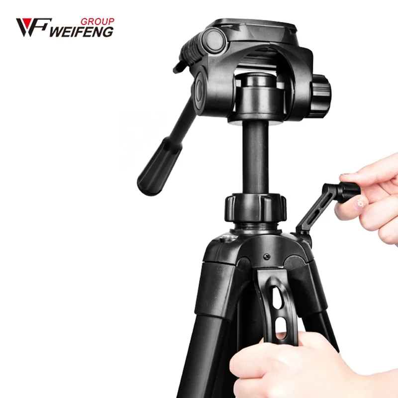 WEIFENG WF-3520 카메라 삼각대, 휴대용 사진 비디오 셀카 브래킷, DSLR 마이크로 카메라용 헤드 퀵릴리즈 플레이트 포함