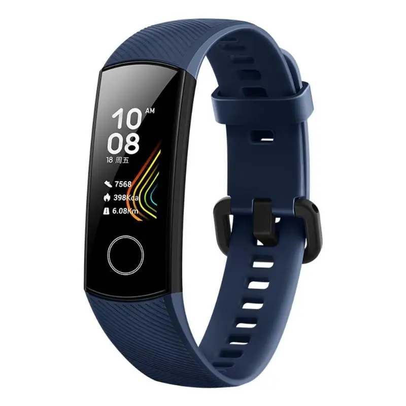 Синий Смарт-браслет huawei Honor Band 5 Oximeter с сенсорным экраном, магический цвет, распознавание пульса, сна, 5 - Цвет: Синий