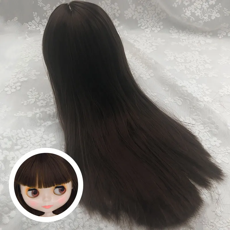 Hair With Bangs-05 NBL Blyth кукла аксессуары для DIY пользовательские куклы Blyth, Blyth куклы волосы с куполом и головы волосы с челкой и частичная прическа - Цвет: Hair With Bangs-05