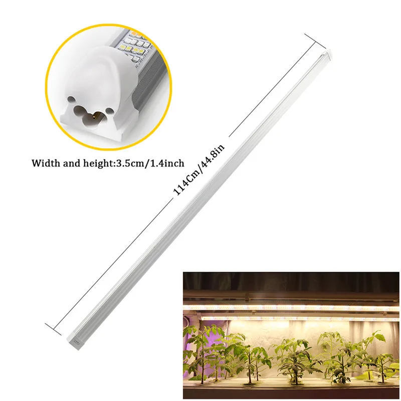 US $55.29 3pcsLot Full Spectrum Led Grow Light 60W T8 Tube Bar Led Phyto Lamp Strip For Indoor Plants Flower Growth Seeds Aquarium Tent