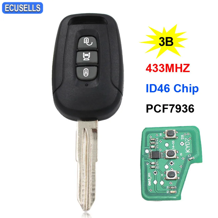 3 кнопки дистанционного ключа смарт-ключ автомобиля 433 МГц ID46/PCF7936 чип для Chevrolet Captiva Opel Antara 2006 2007 2008 2009 необработанное лезвие