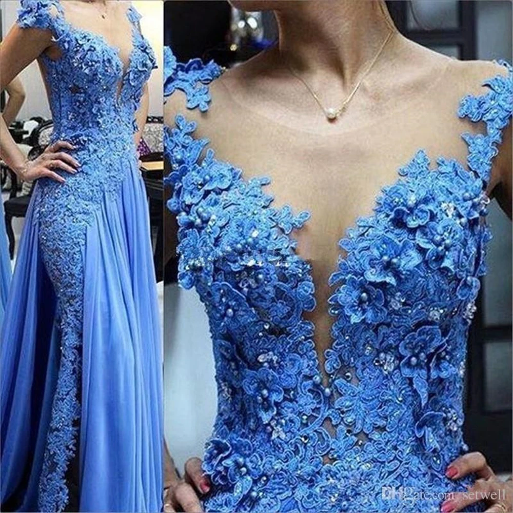 elegant-blue-lace-mermaid-evening-dresses