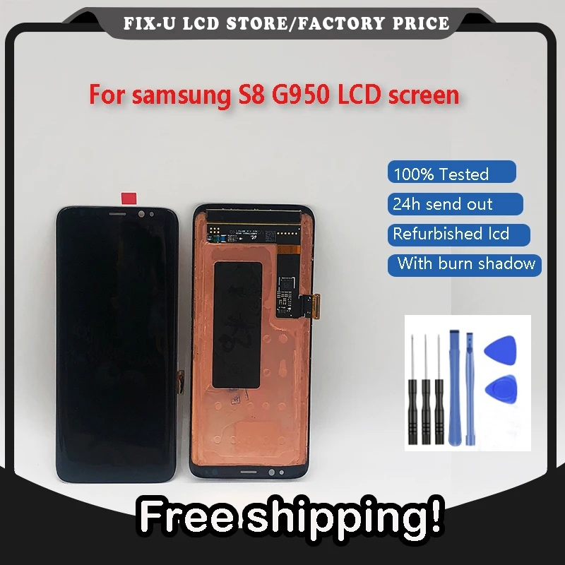 OEM ЖК-экран и дигитайзер в сборе запасные части для samsung Galaxy S8 G950 G950F G950V G950T-черный