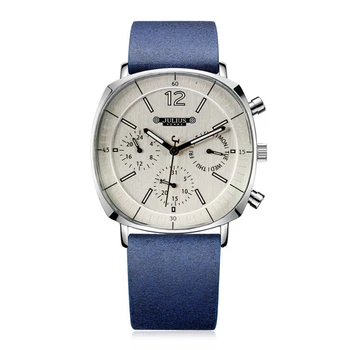 

Men's Sport Watch Man Leather Strap Quartz Watches Male Real Three Circles Clock Big Dial Business Fashion Wristwatch Luxury New